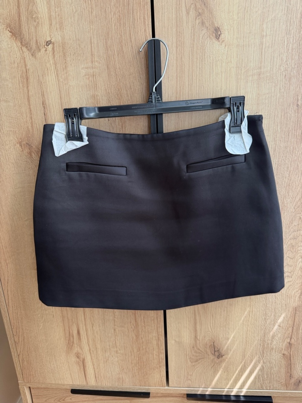 Astr Black Mini Skirt with Faux-Welt Front